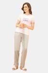 Amante Full Length Pyjama Bottom - Peach Leaf Print — thumbnail 5